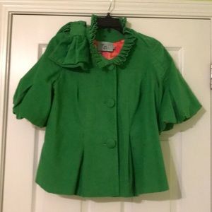 Judith March Green Bow Coat